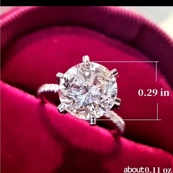 🌹Sparkling silver plated, zirconia engagement sizes 6. 2.5 CT - Picture 4 of 7